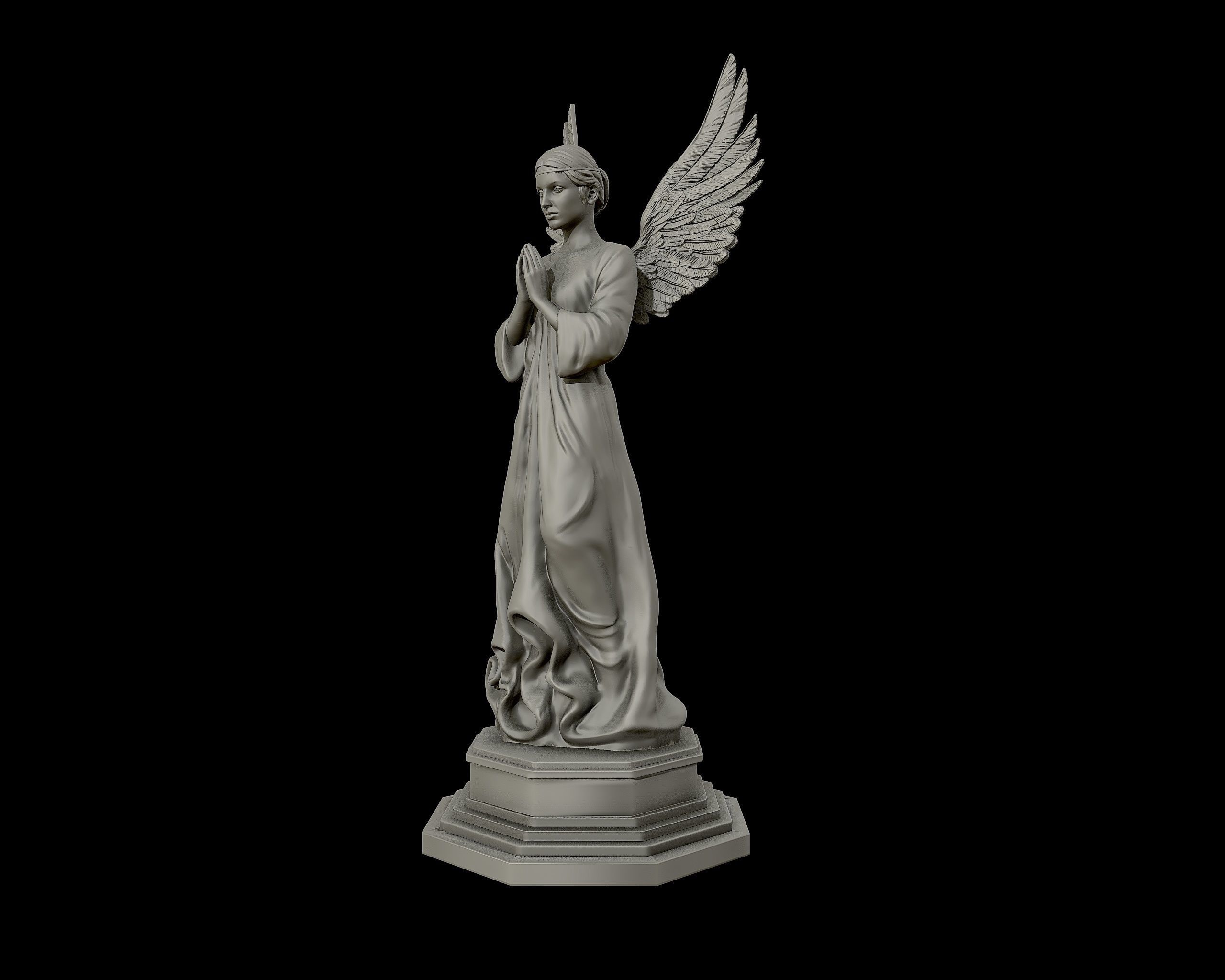 Angel 3D model sculpture 3D print model_23