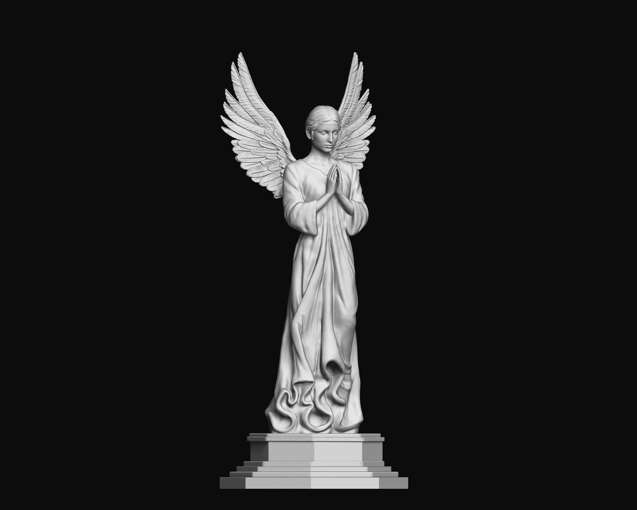 Angel 3D model sculpture 3D print model_15