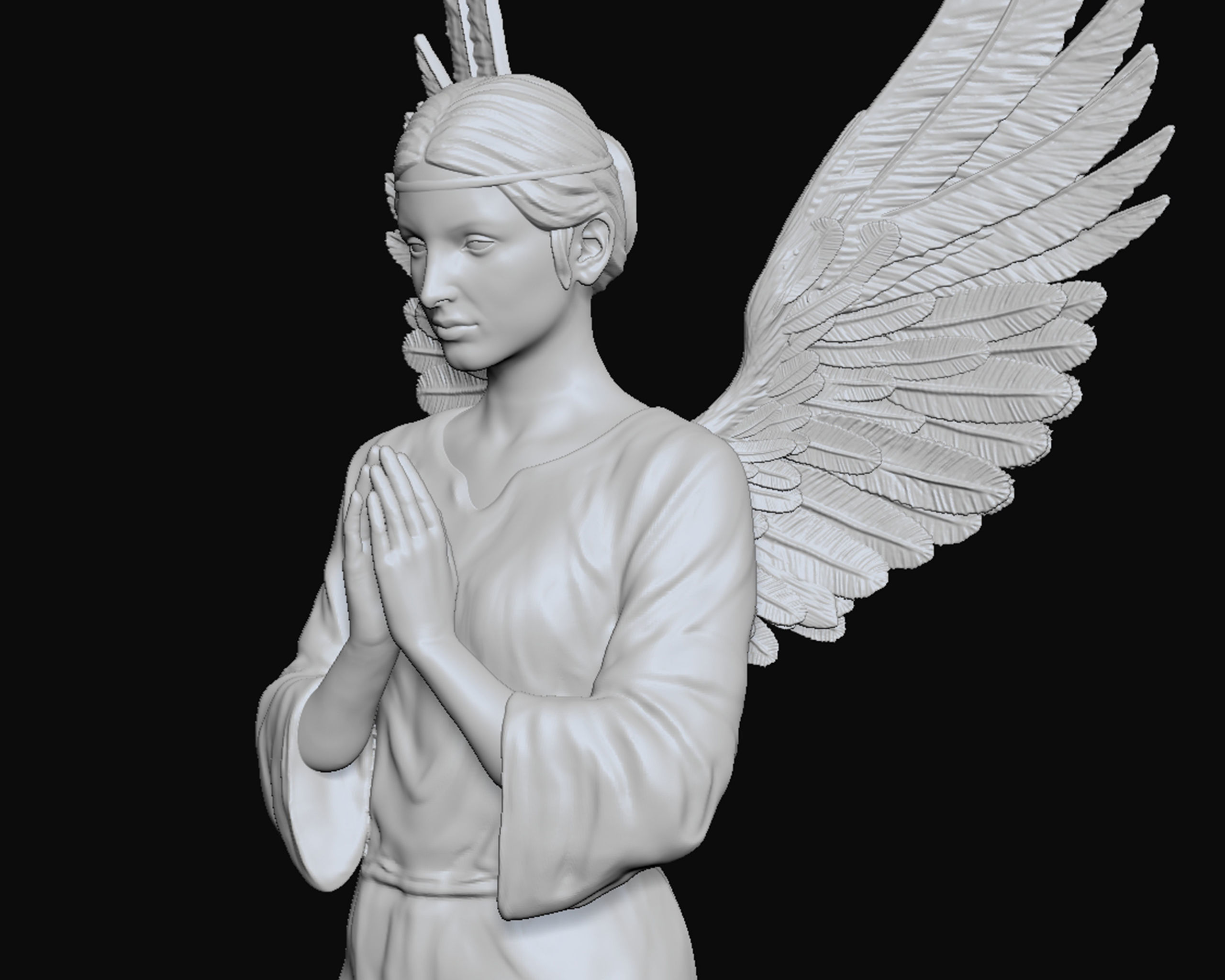 Angel 3D model sculpture 3D print model_12