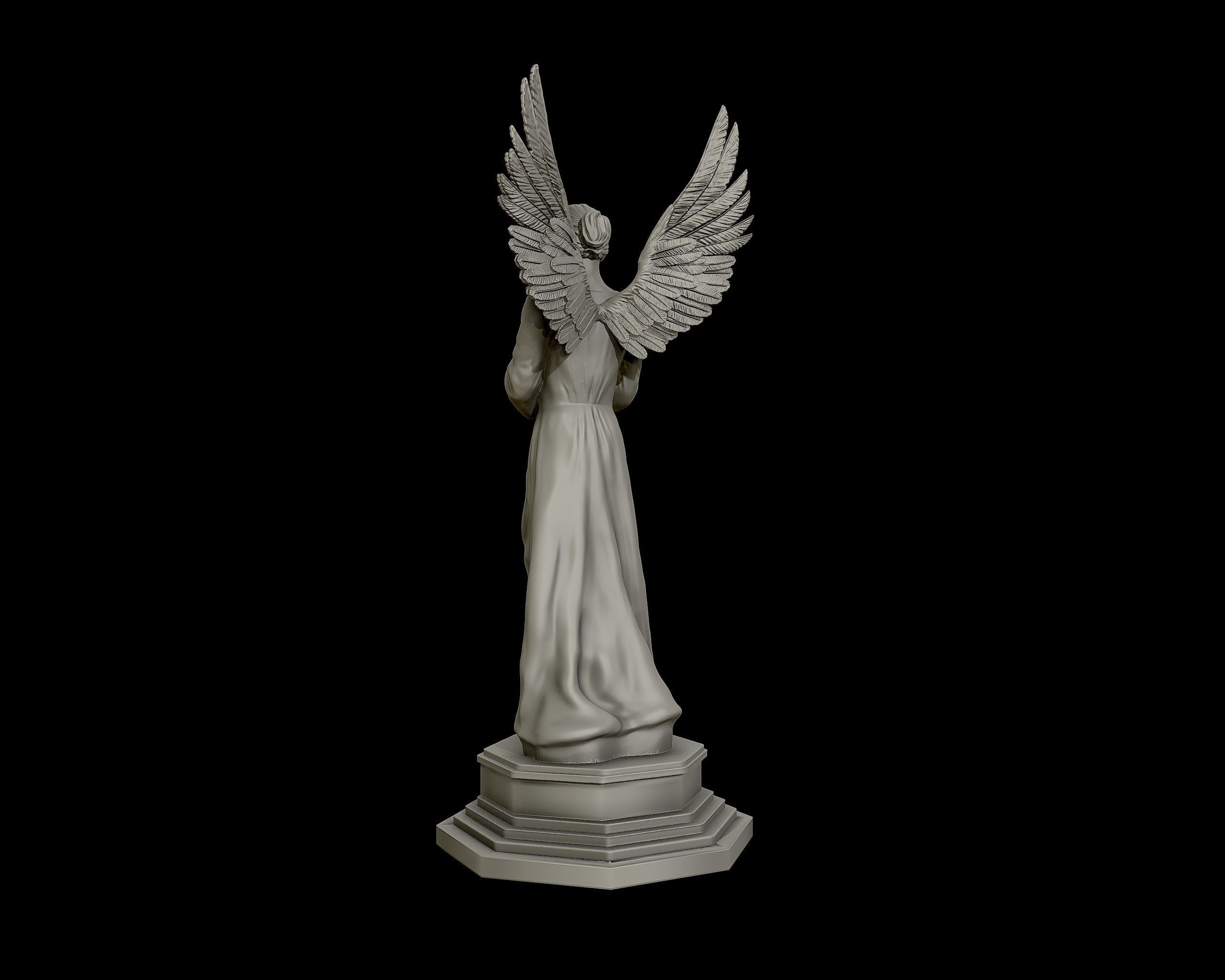 Angel 3D model sculpture 3D print model_24