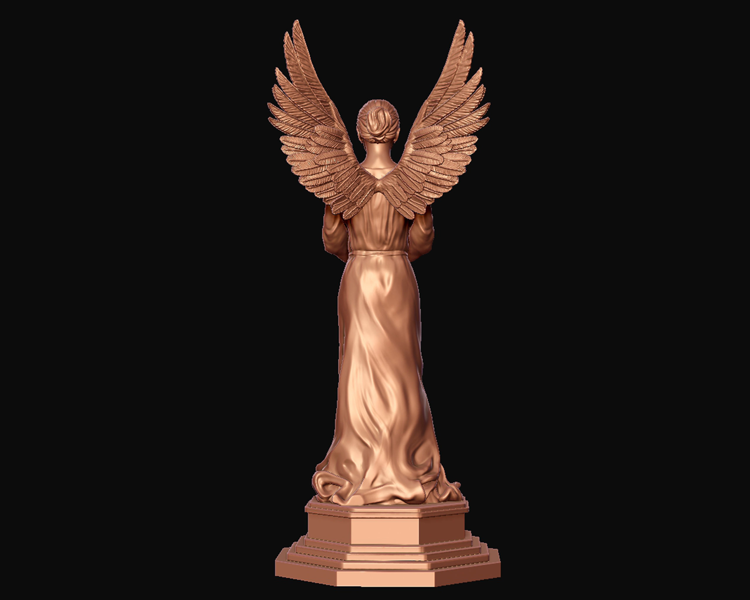 Angel 3D model sculpture 3D print model_21