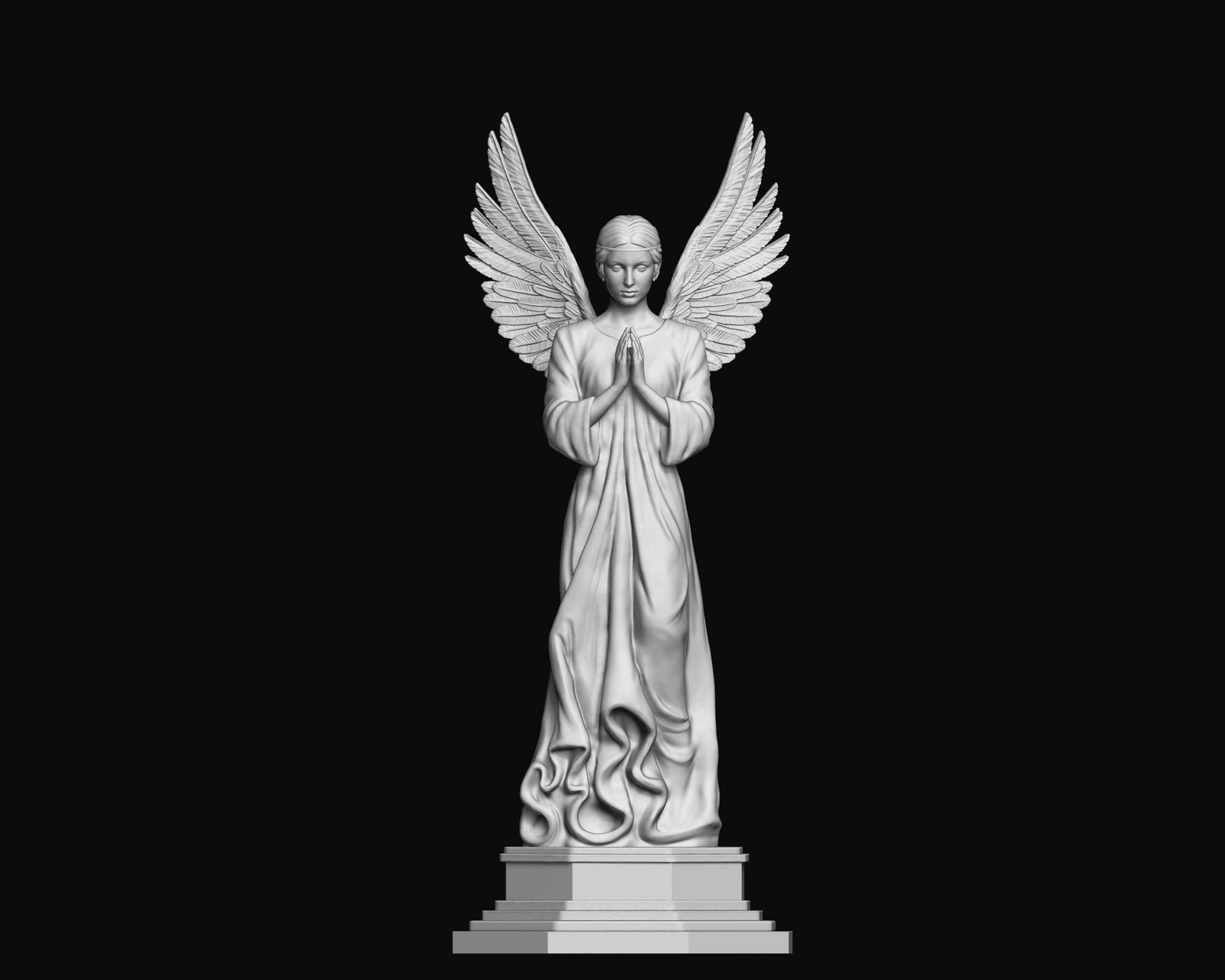 Angel 3D model sculpture 3D print model_14
