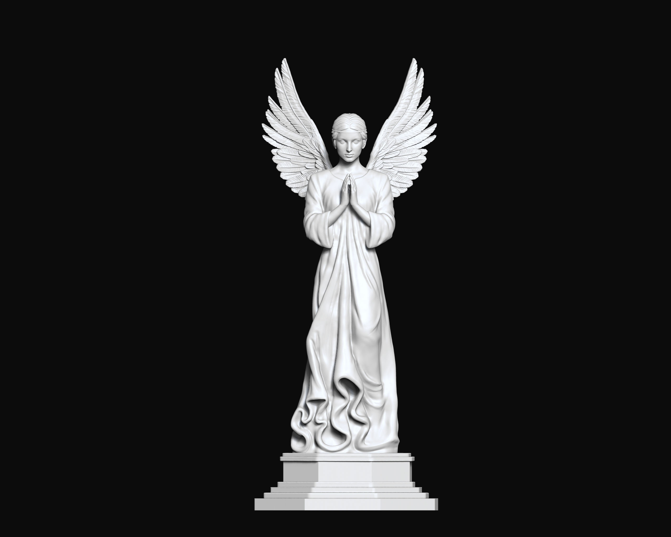Angel 3D model sculpture 3D print model_18