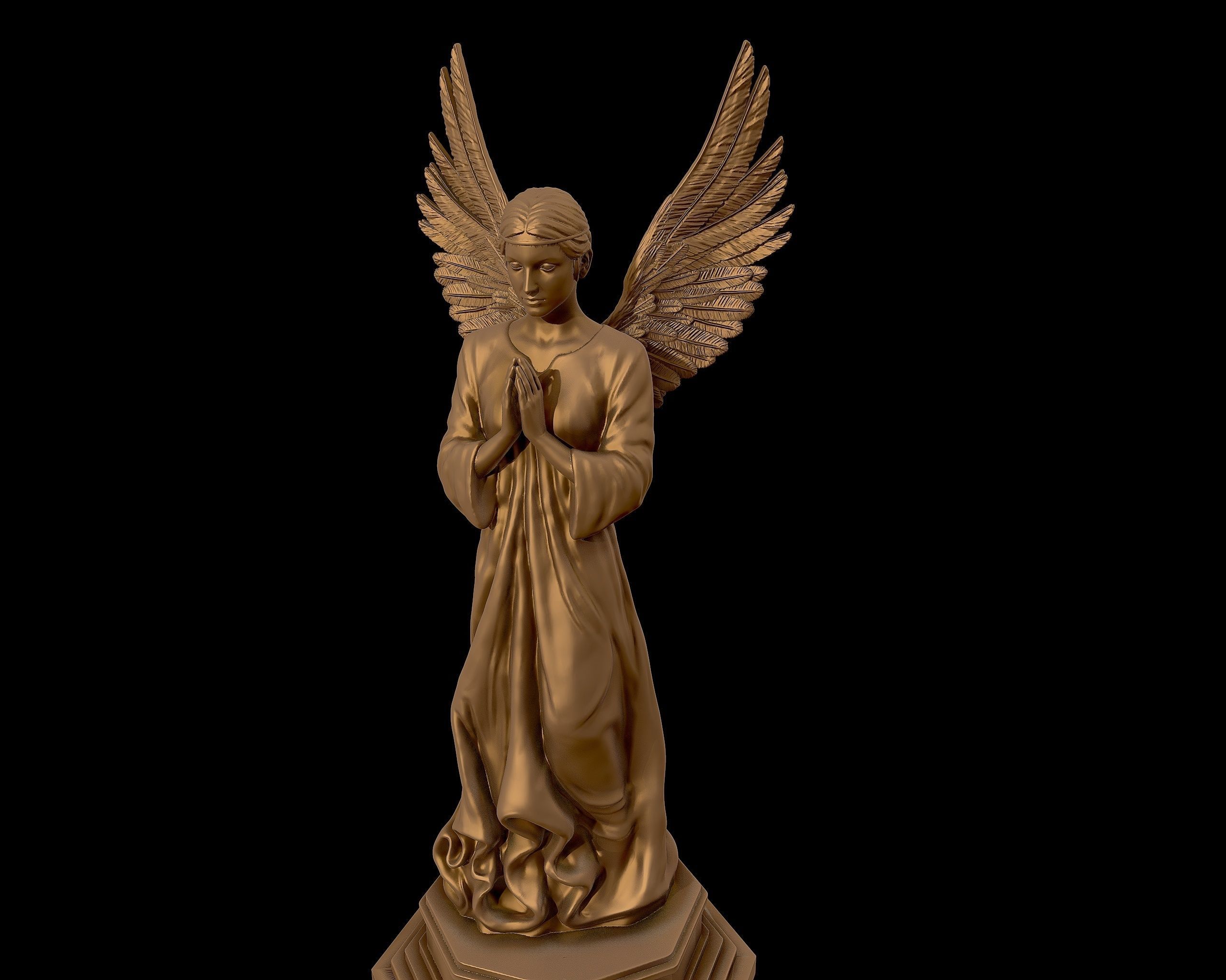 Angel 3D model sculpture 3D print model_30