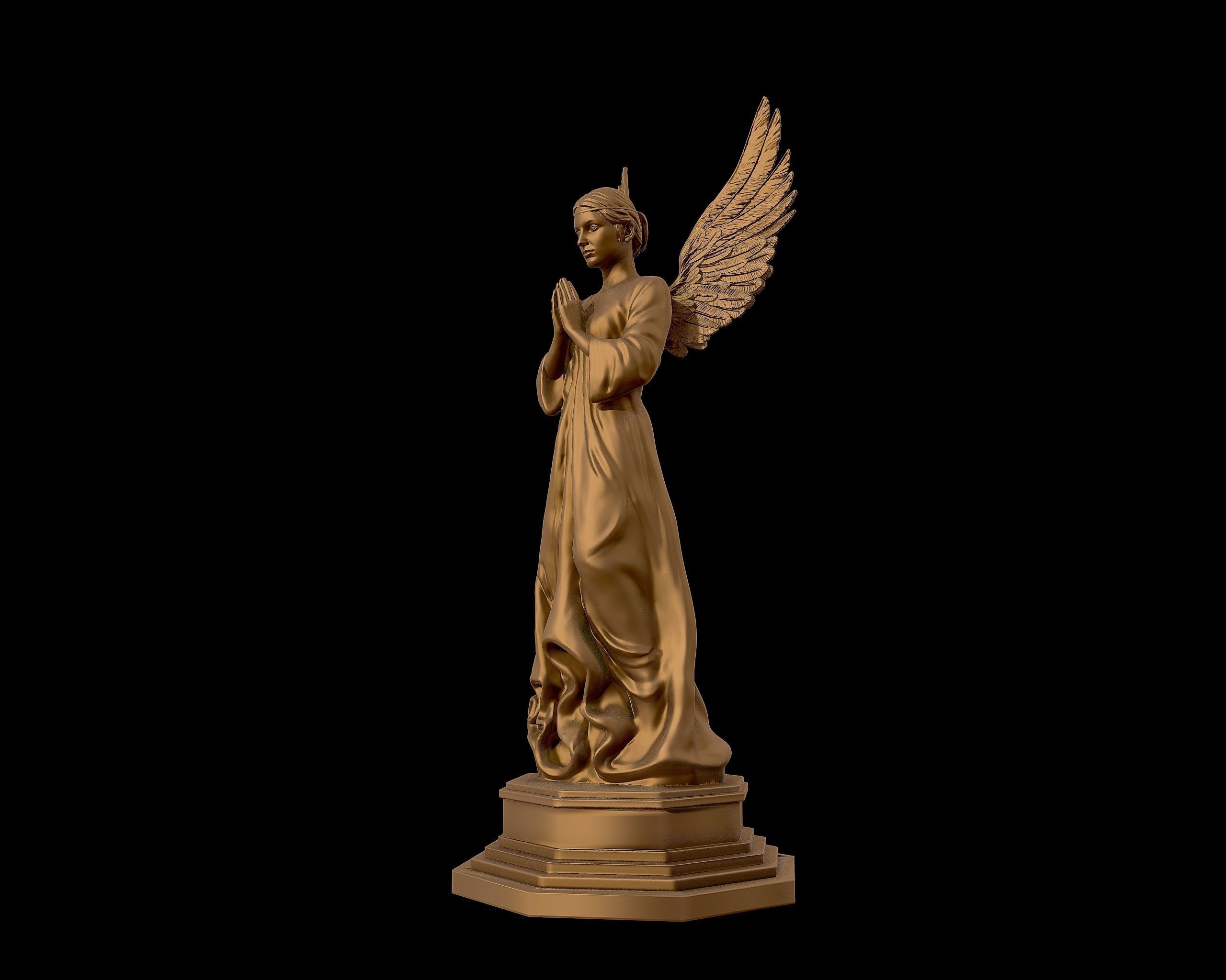 Angel 3D model sculpture 3D print model_28
