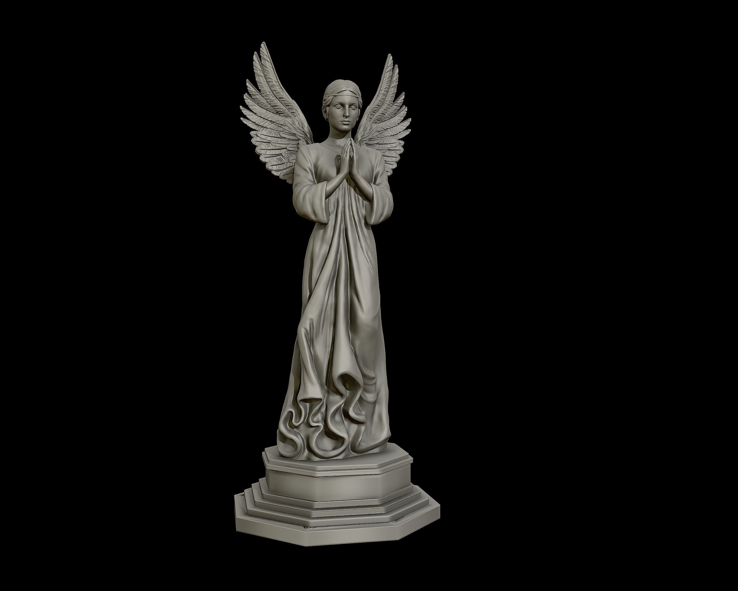 Angel 3D model sculpture 3D print model_22