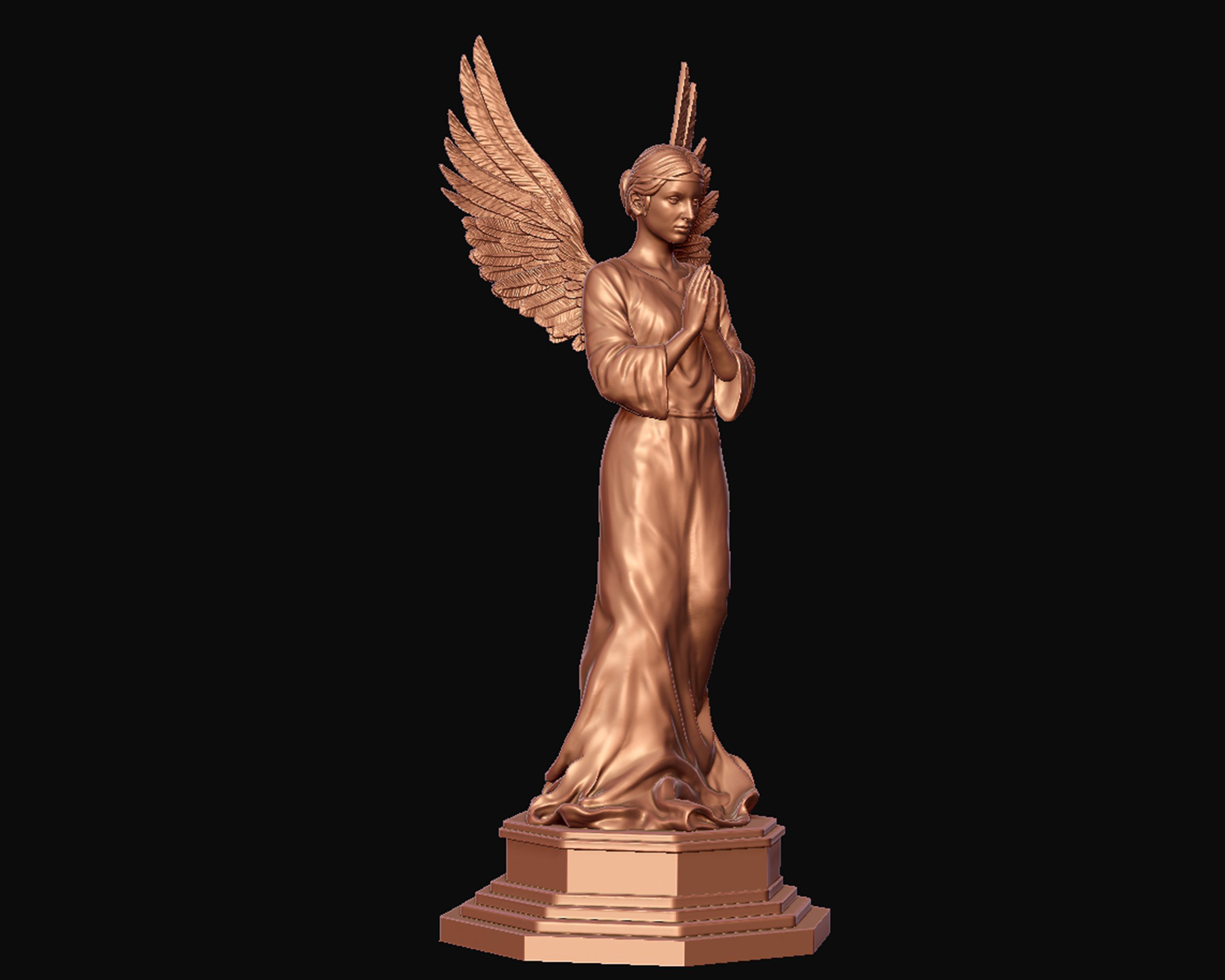 Angel 3D model sculpture 3D print model_20