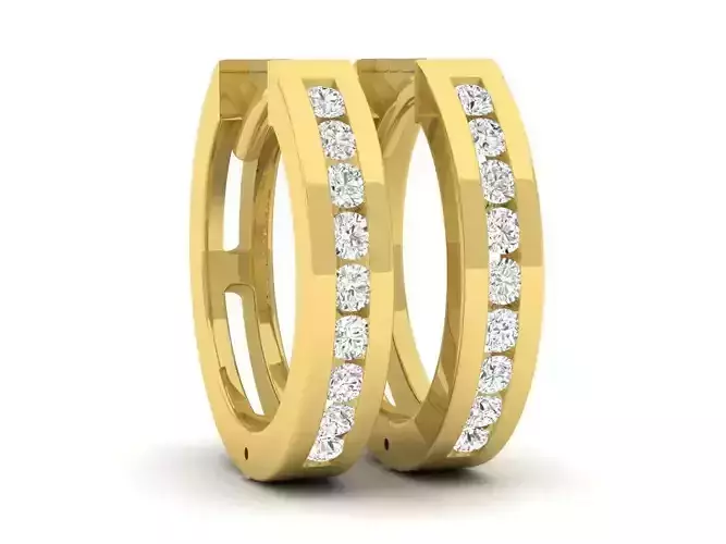 Diamond Huggies Hoop Earrings for woman