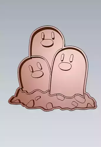 Pokemon Dugtrio Cookie Cutter Stamp Cake Decorating