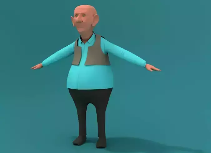 Old Man Low-poly 3D model