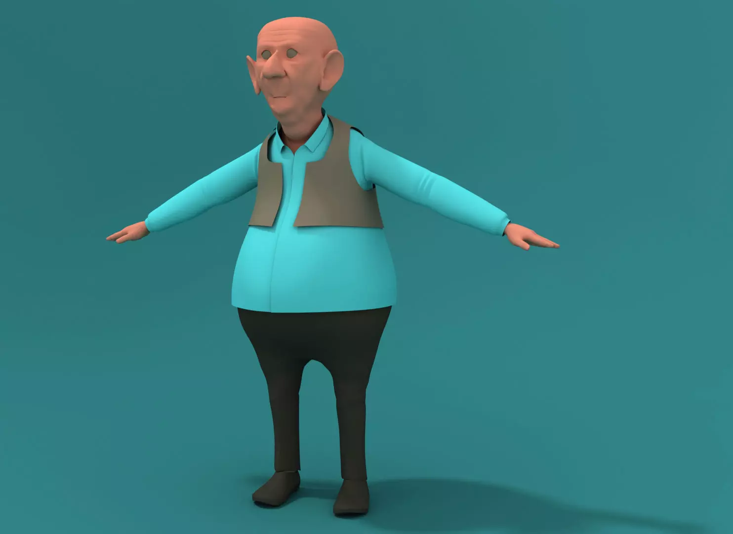 Old Man Low-poly 3D model_0