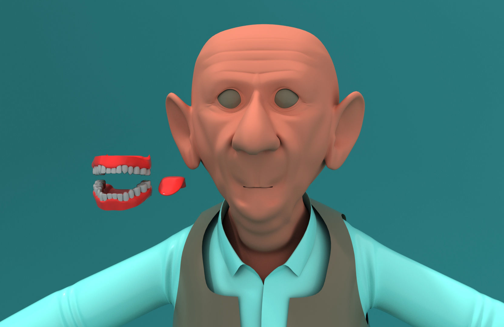 Old Man Low-poly 3D model_1