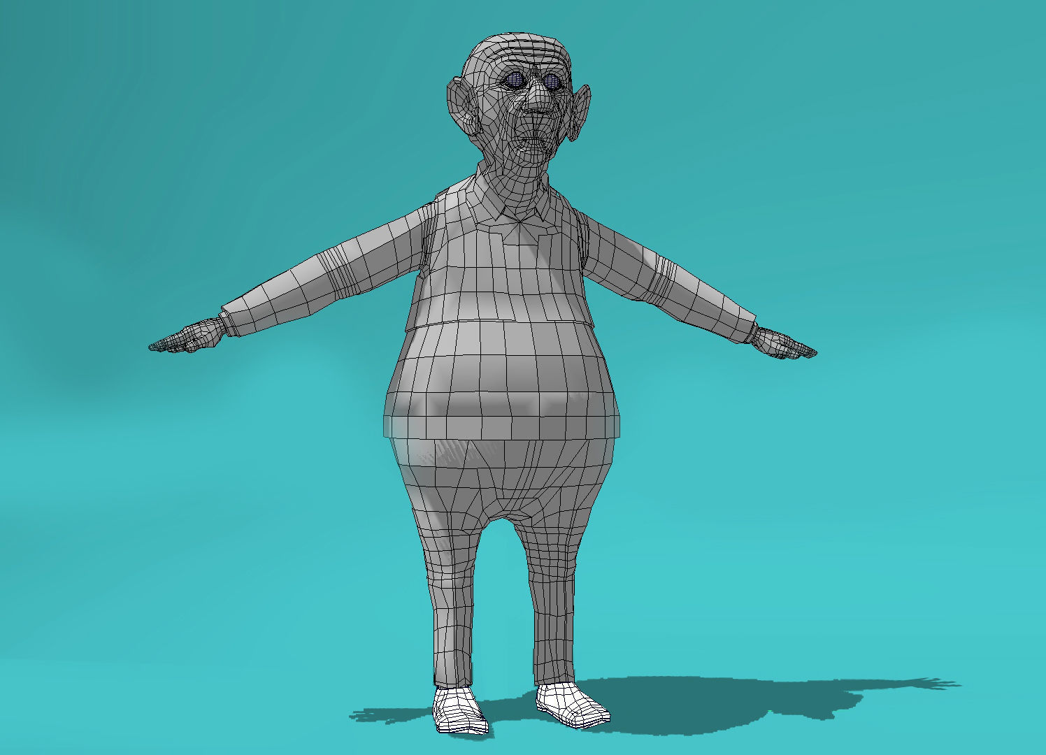 Old Man Low-poly 3D model_2