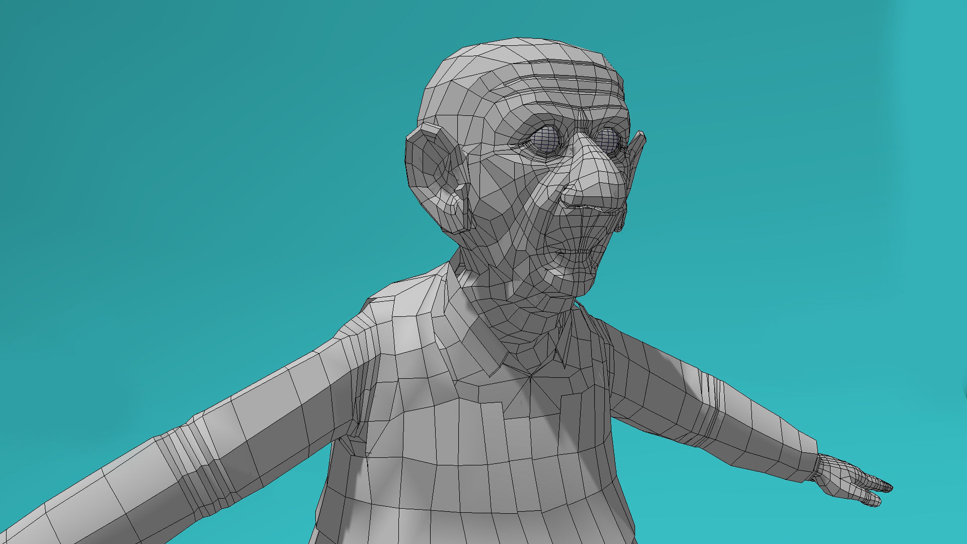 Old Man Low-poly 3D model_4