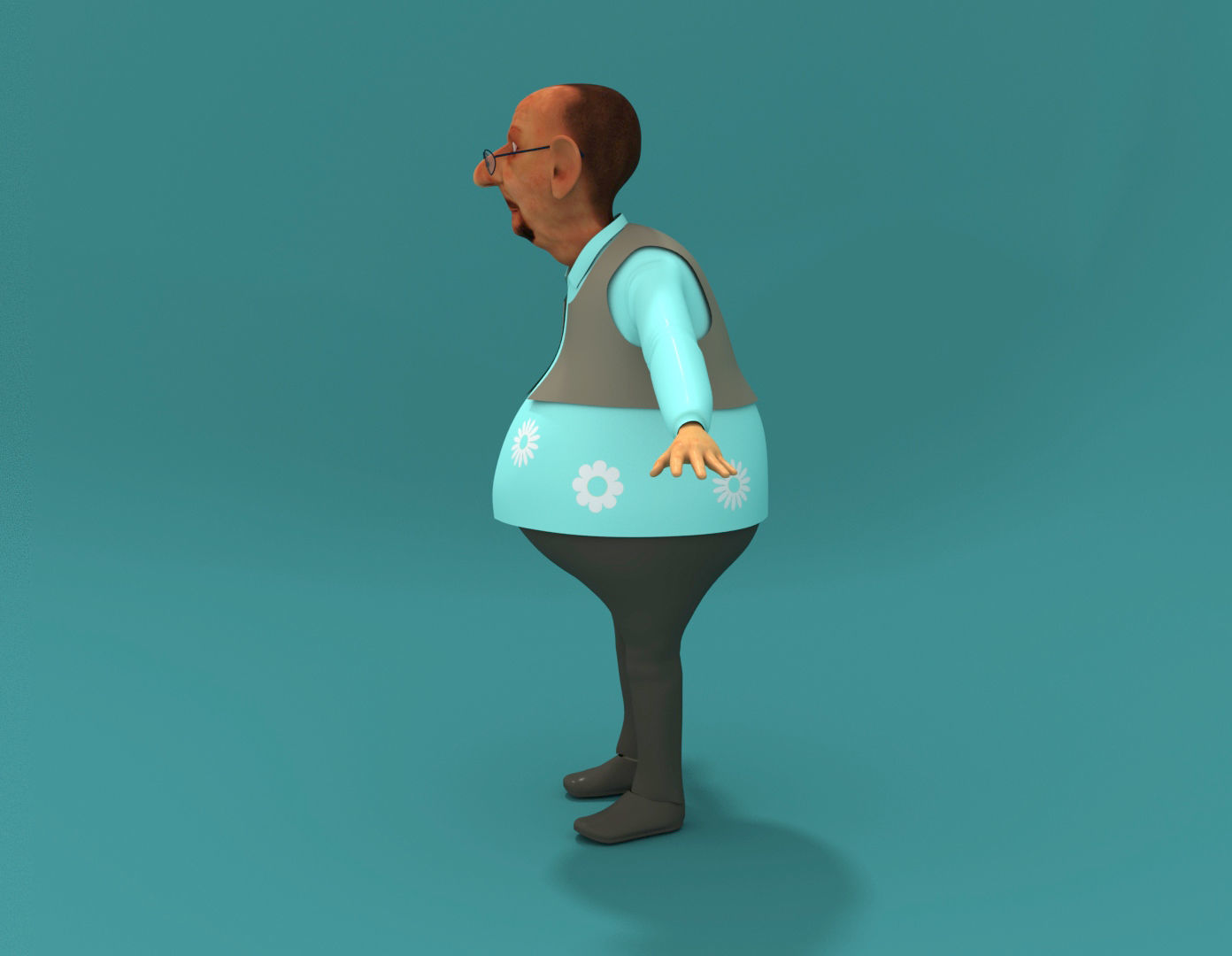 Old Man Low-poly 3D model_6