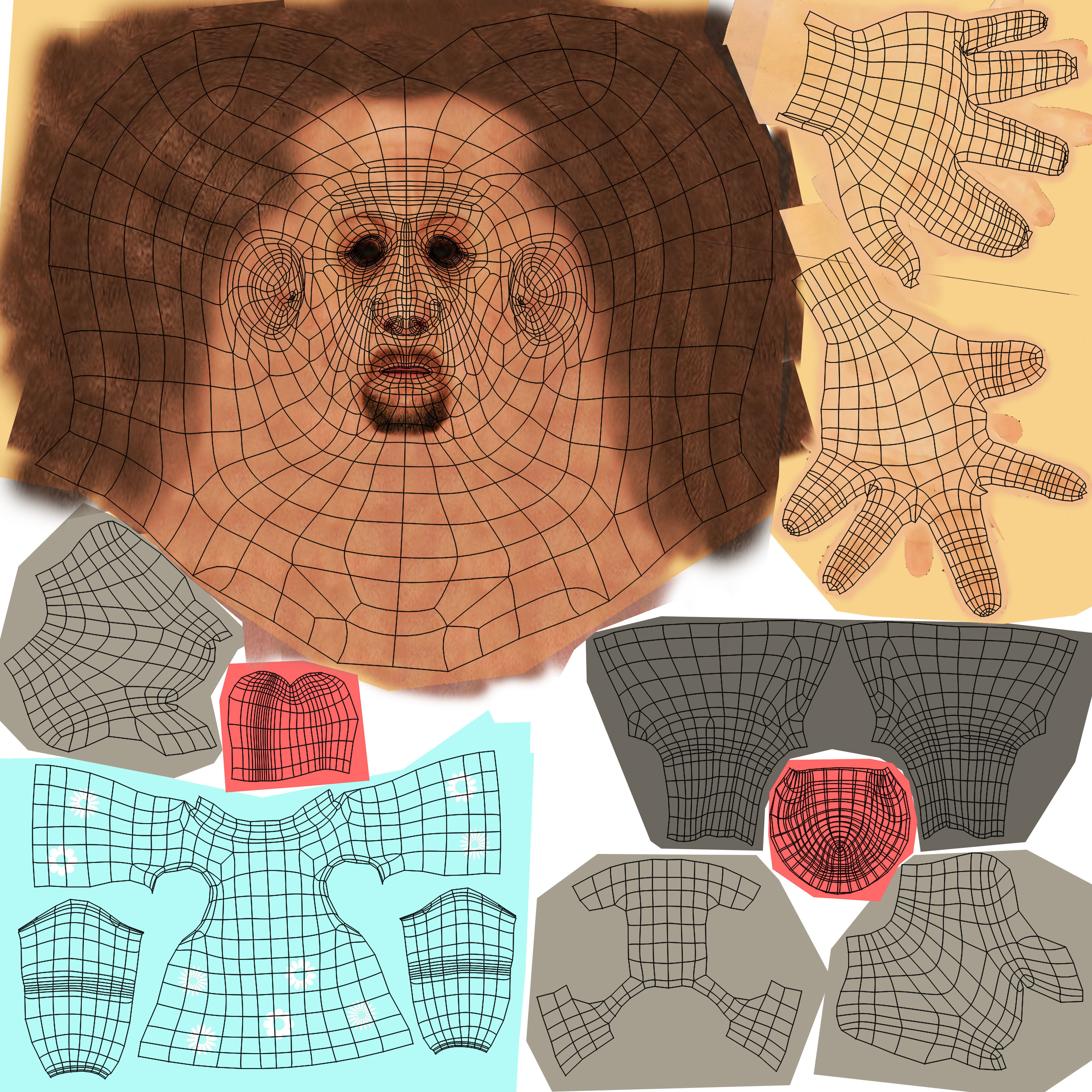 Old Man Low-poly 3D model_10