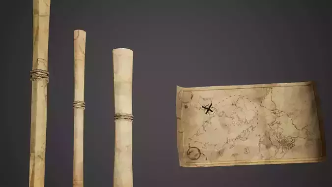 Old Maps Low Poly Game Ready