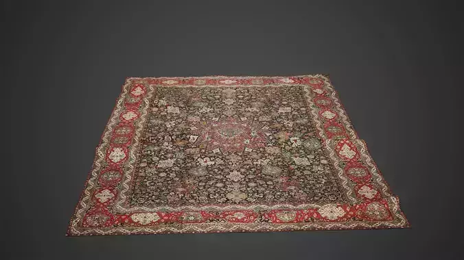 Rug Low Poly Game Ready persian