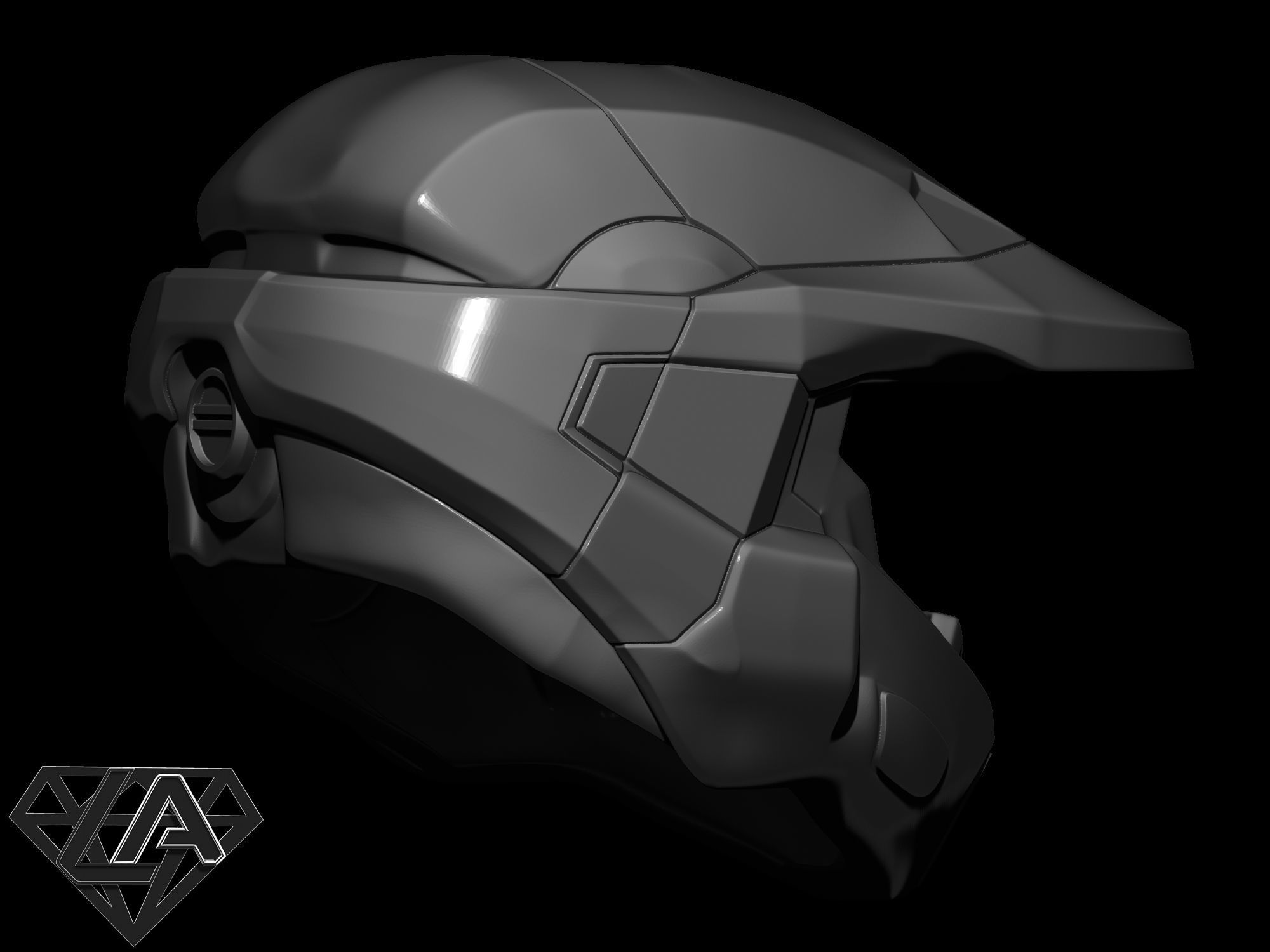 Master Chief custom helmet 3D print model_7