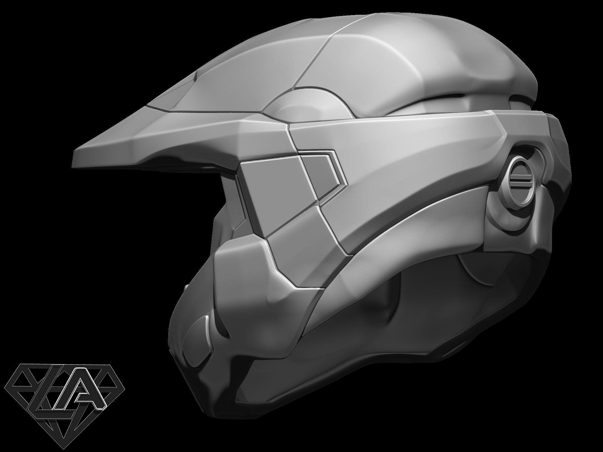 Master Chief custom helmet 3D print model_8