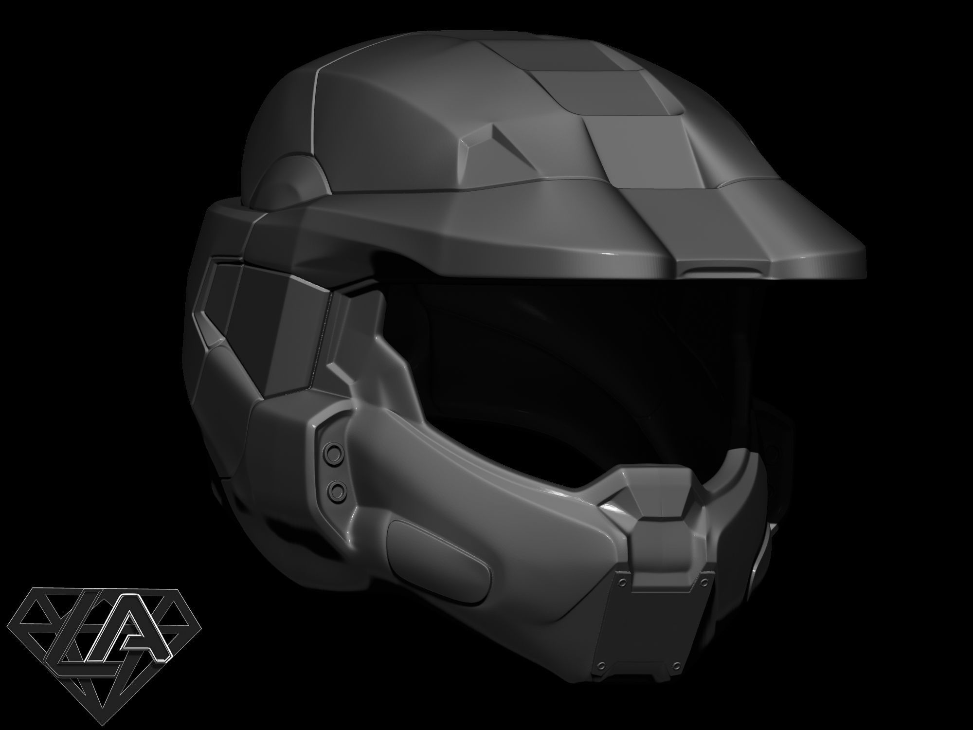 Master Chief custom helmet 3D print model_3