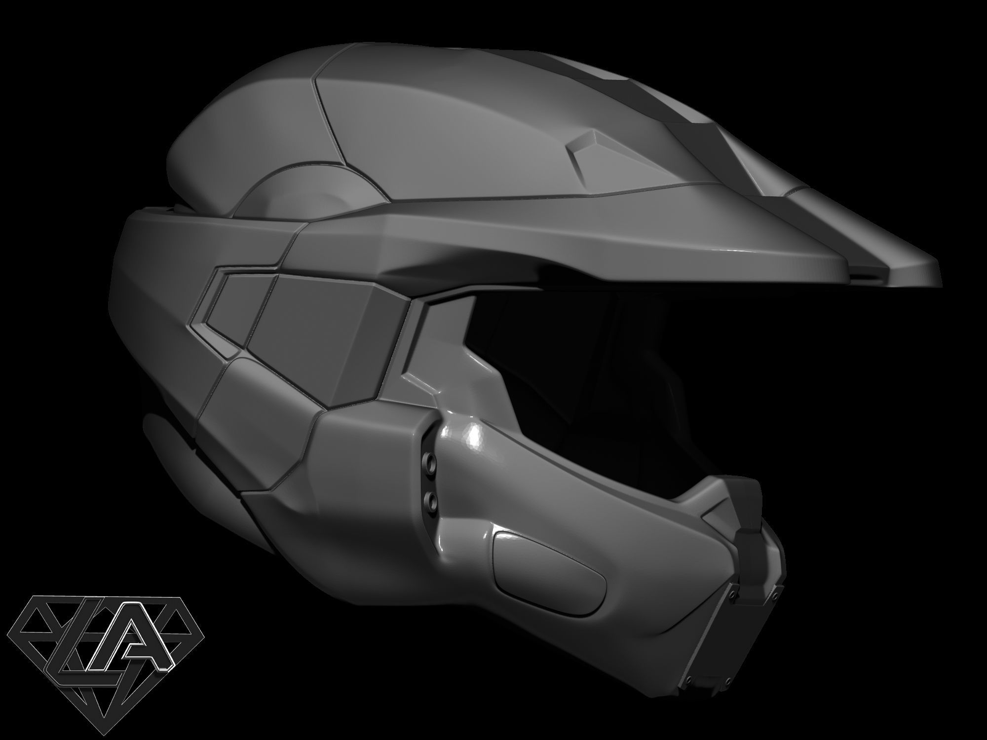 Master Chief custom helmet 3D print model_5