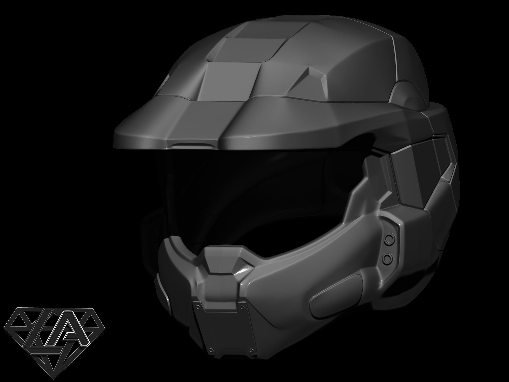Master Chief custom helmet 3D print model_11