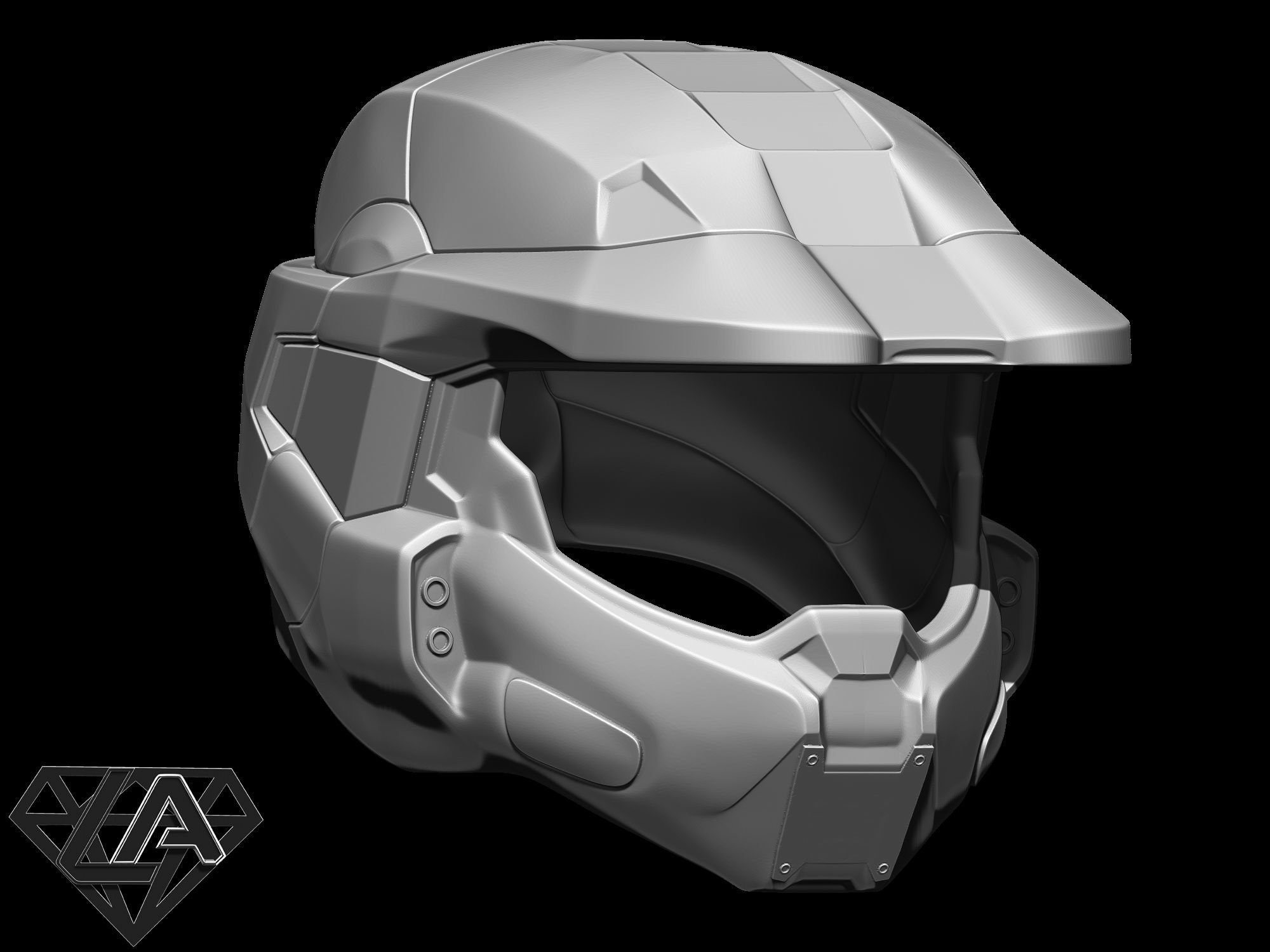 Master Chief custom helmet 3D print model_2