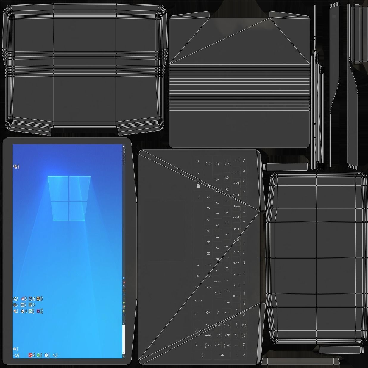 Notebook Low-poly 3D model_7