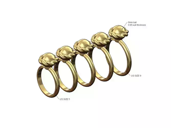 Vintage Braided gold ball band US size 5to9