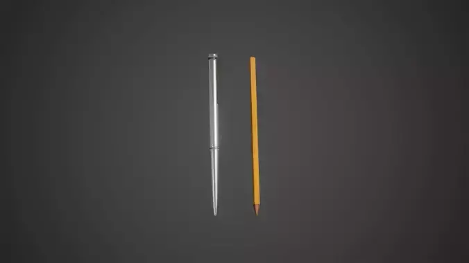 Office Pens Low Poly Game Ready