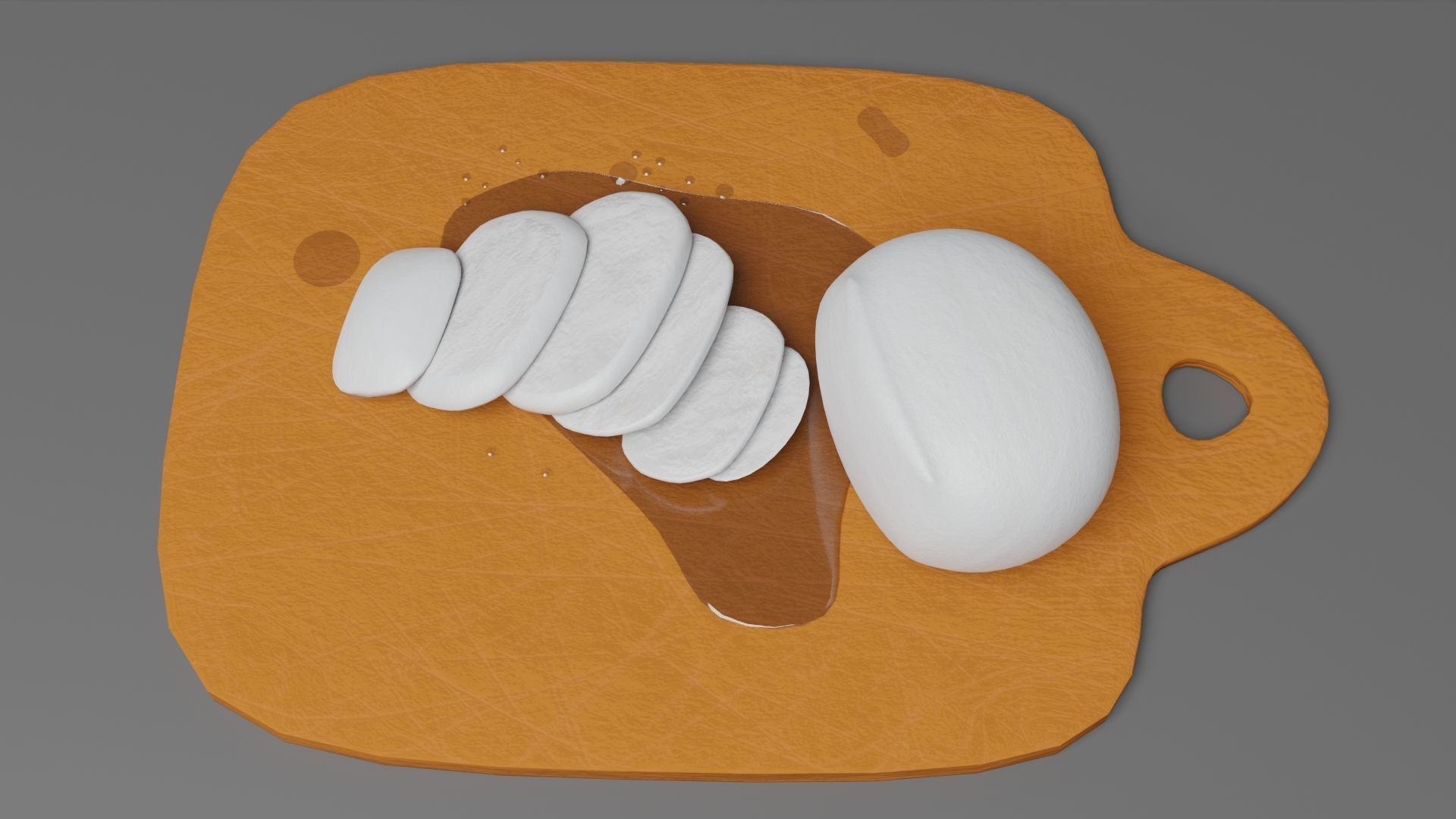 Sliced mozzarella Free 3D model_4