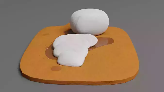 Sliced mozzarella Free 3D model