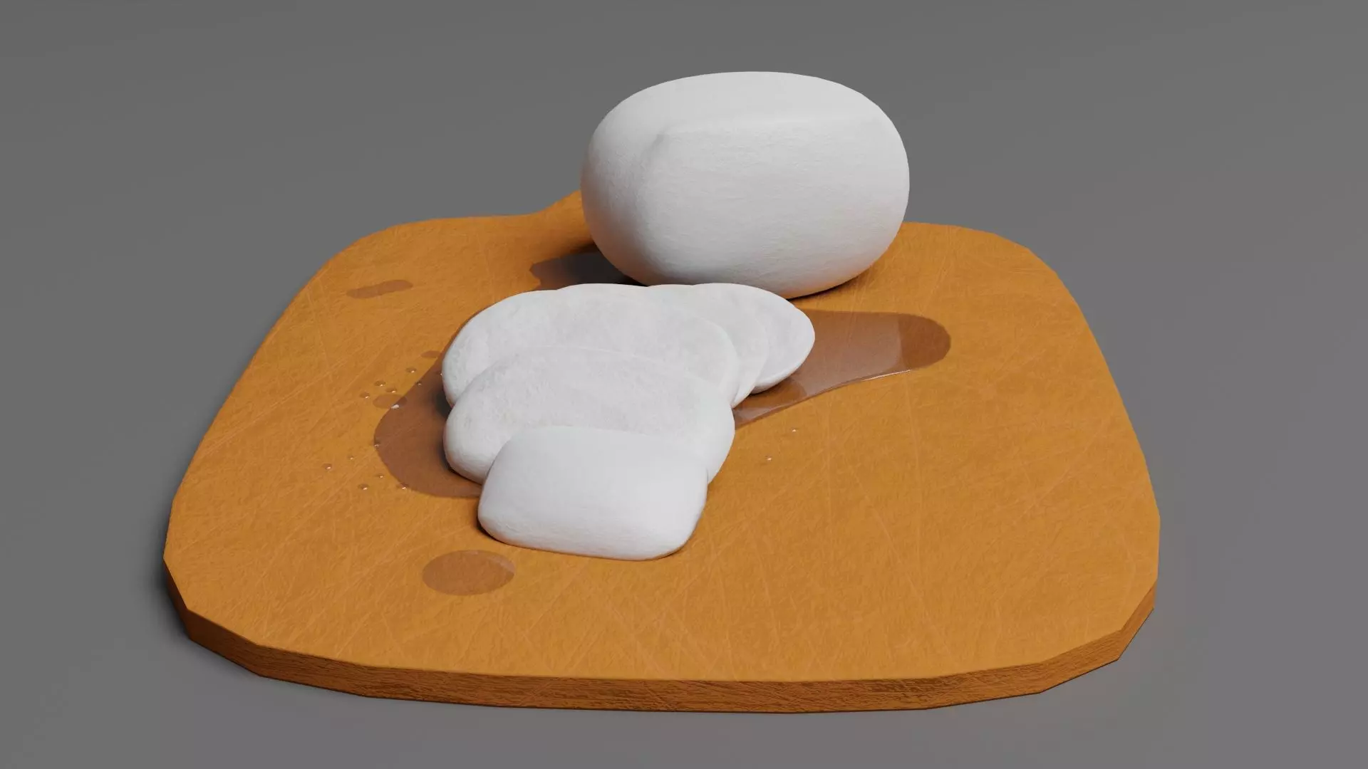 Sliced mozzarella Free 3D model_0