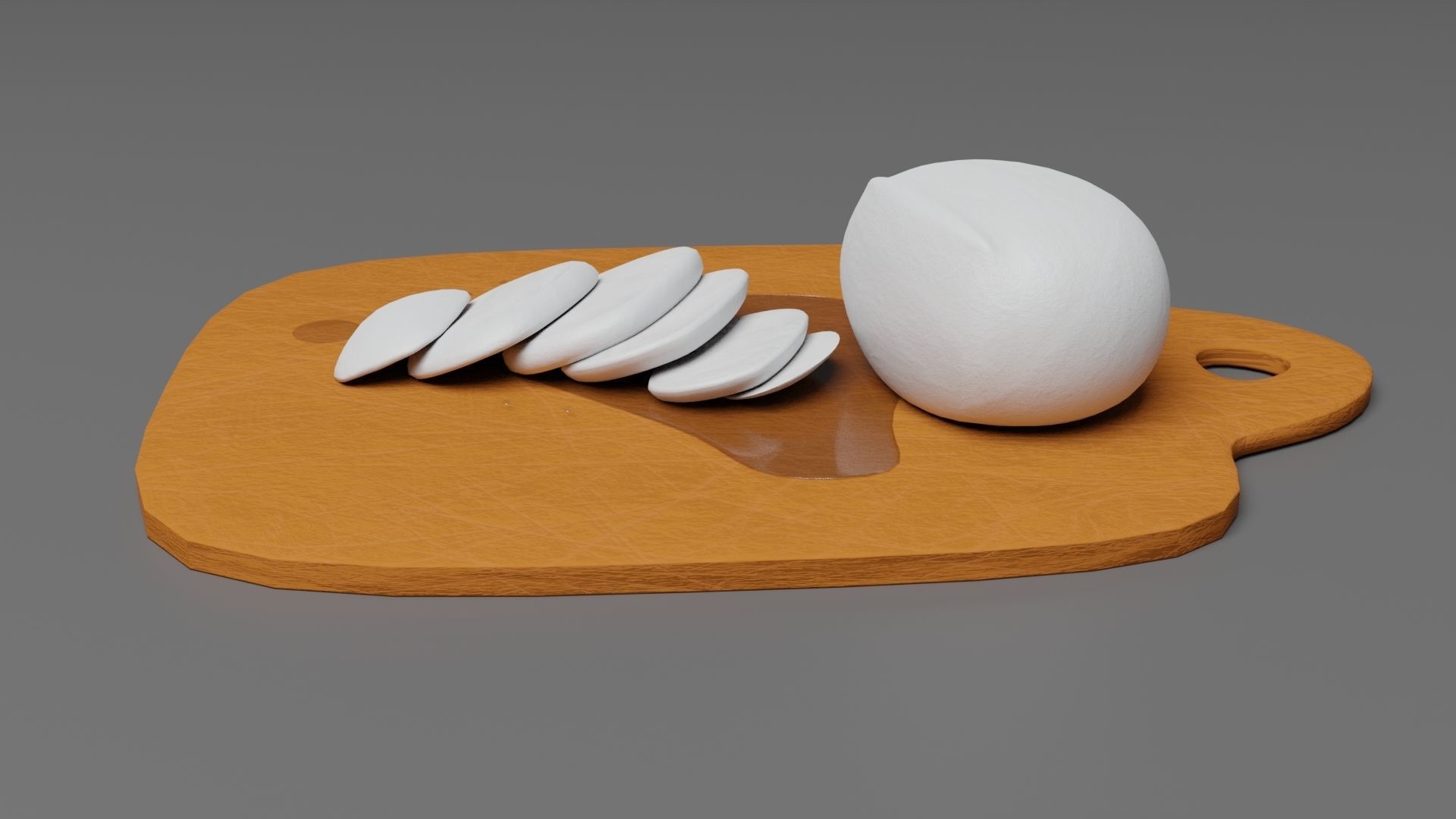 Sliced mozzarella Free 3D model_1