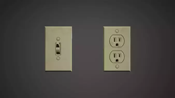 Sockets Switch Low Poly Game Ready Low-poly 3D model Low-poly 3D model