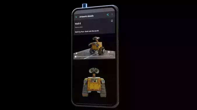 Smartphone 3D with star wars robot 3D model