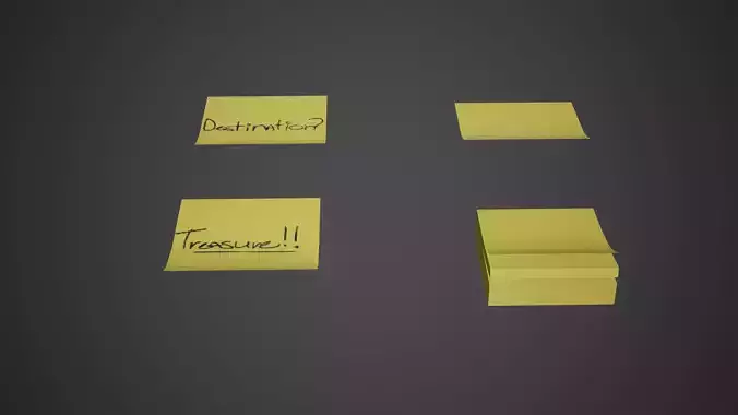 Sticky Notes Low Poly Game Ready Low-poly 3D model