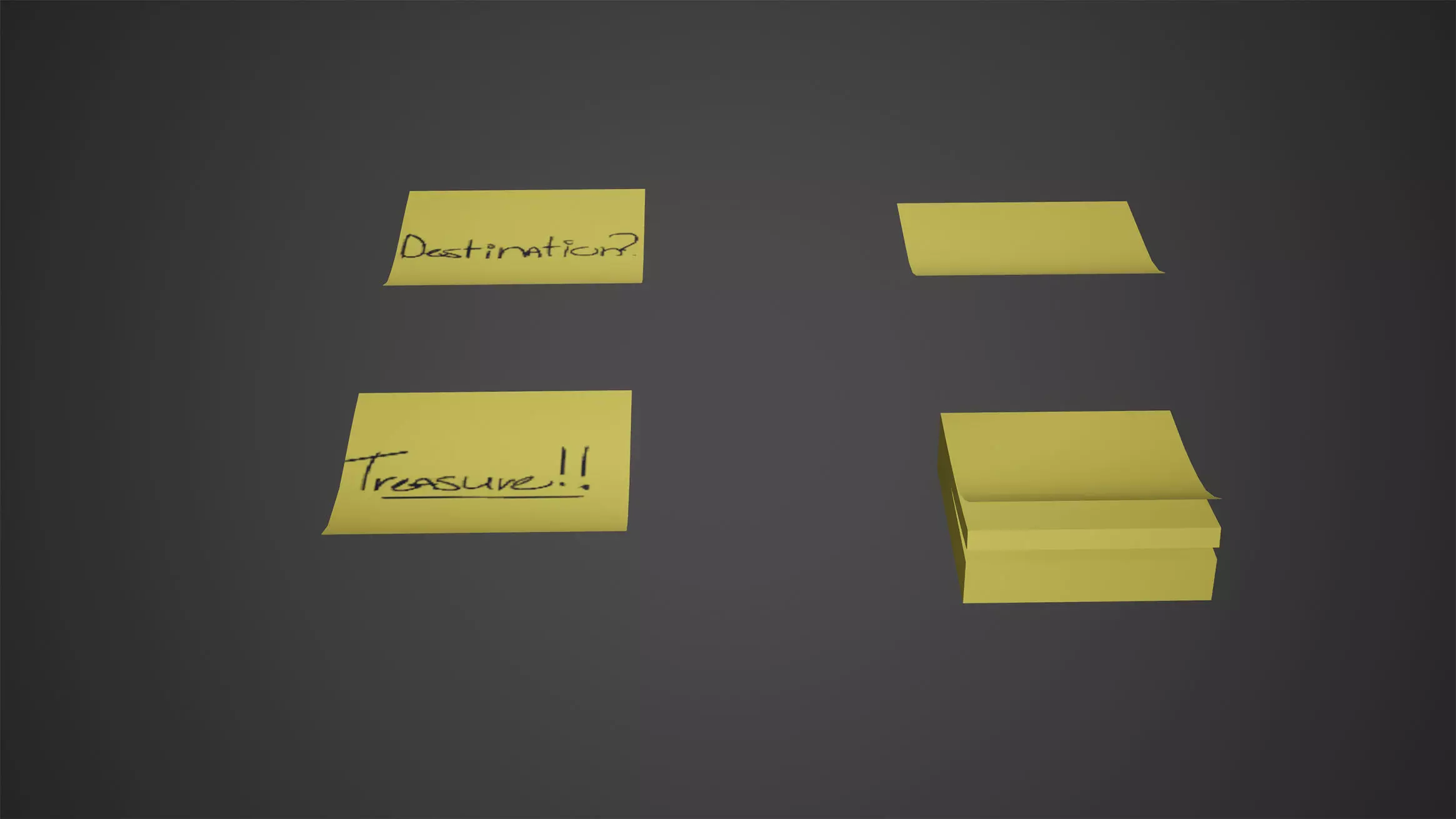Sticky Notes Low Poly Game Ready Low-poly 3D model_0