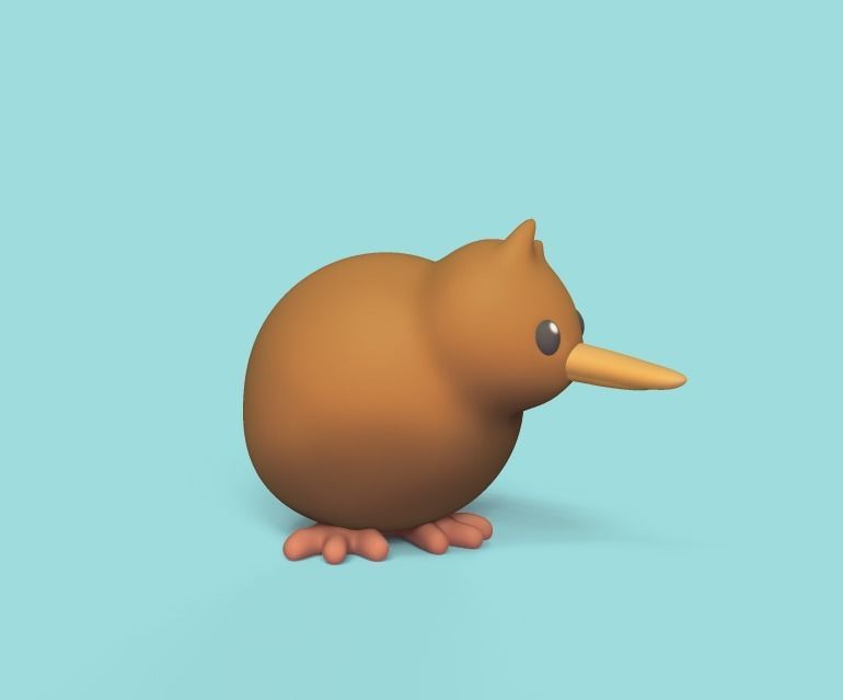 Cute kiwi 3D print model_1