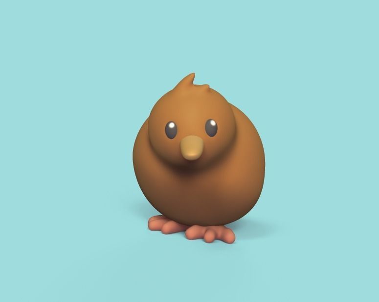 Cute kiwi 3D print model_2
