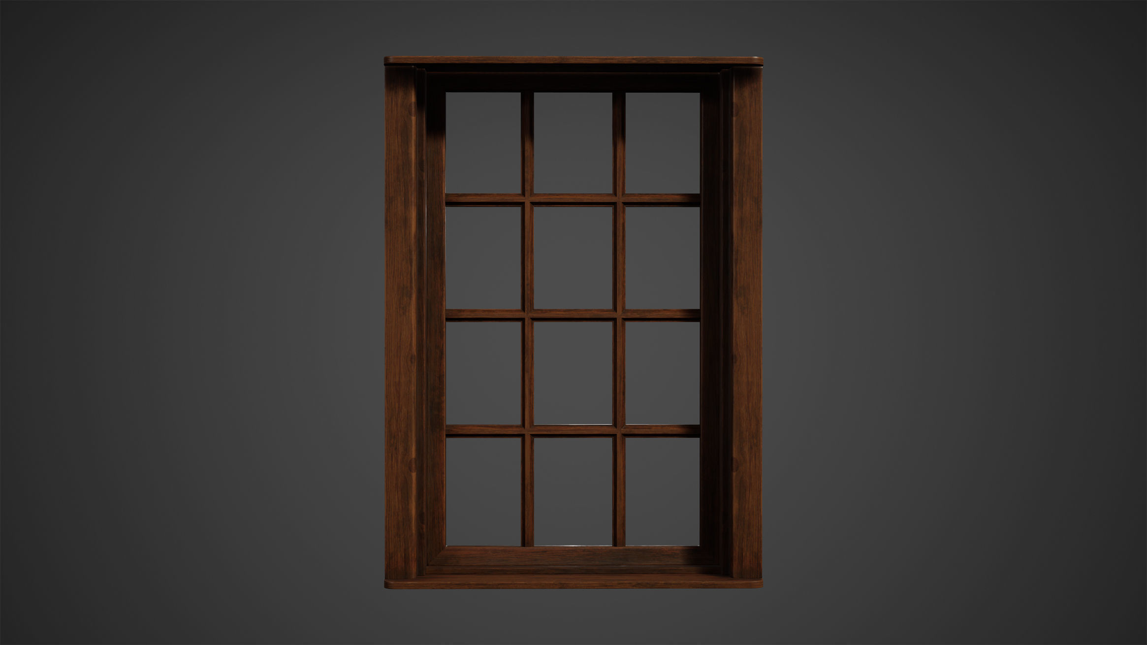 Wooden Window Low Poly Game Ready Low-poly 3D model_2
