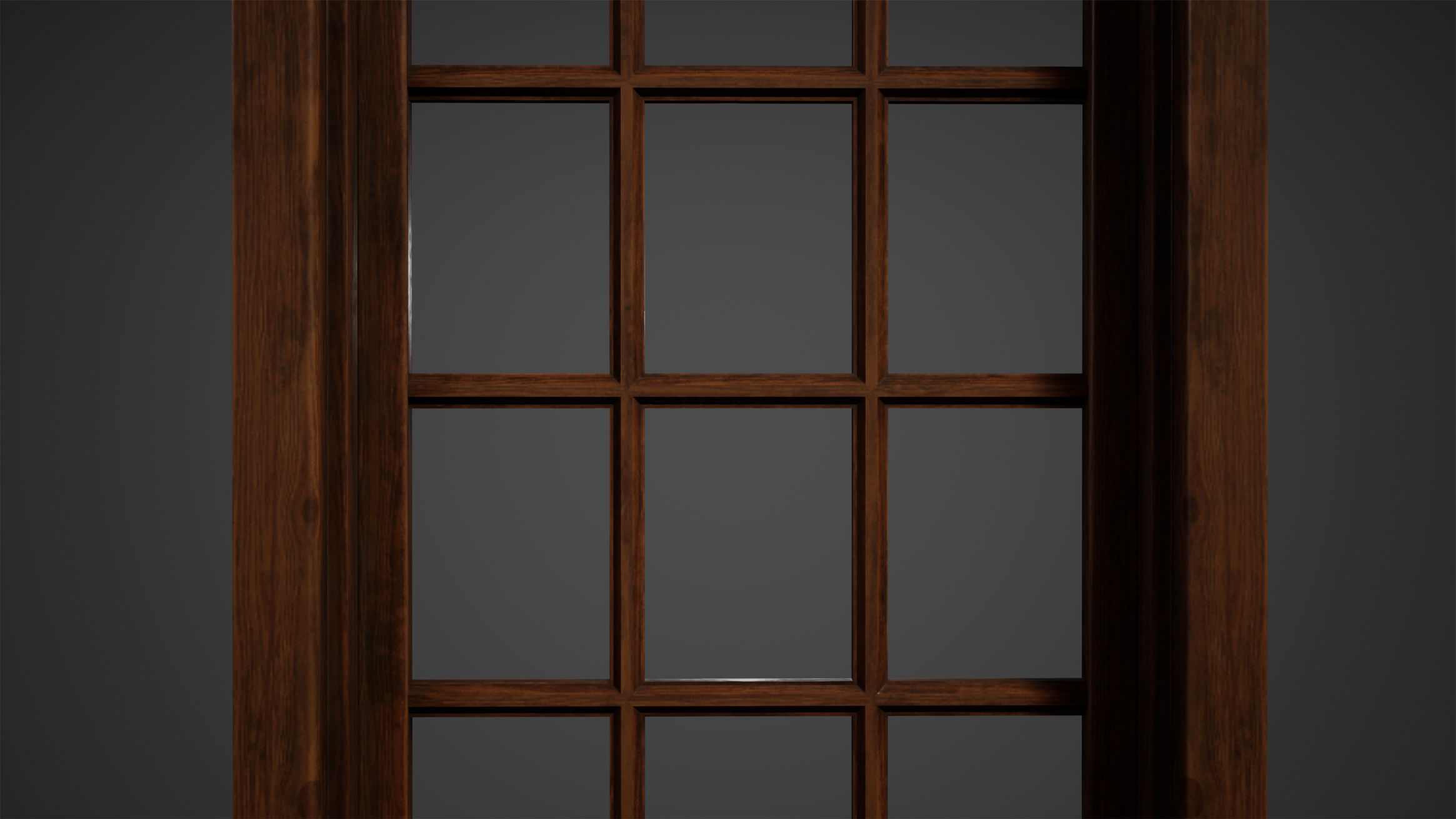 Wooden Window Low Poly Game Ready Low-poly 3D model_5