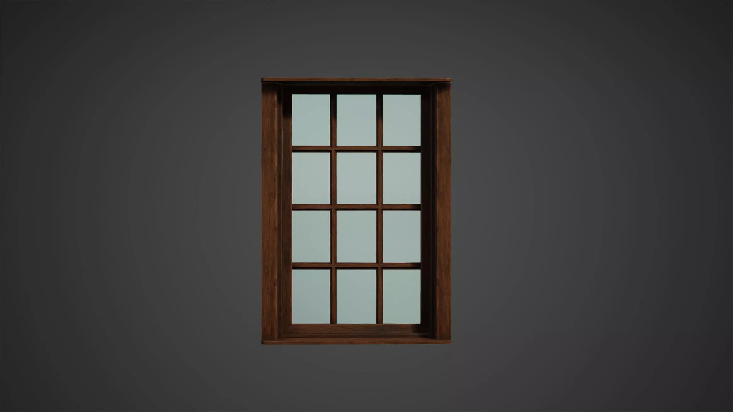 Wooden Window Low Poly Game Ready Low-poly 3D model_0