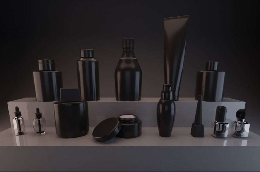 Cosmetic Containers 3D Model 3D model_1