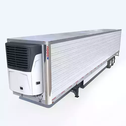 Semi trailer refrigerator Low-poly 3D model