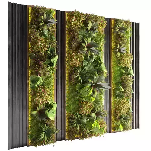 Wood frame vertical graden wall decor bax