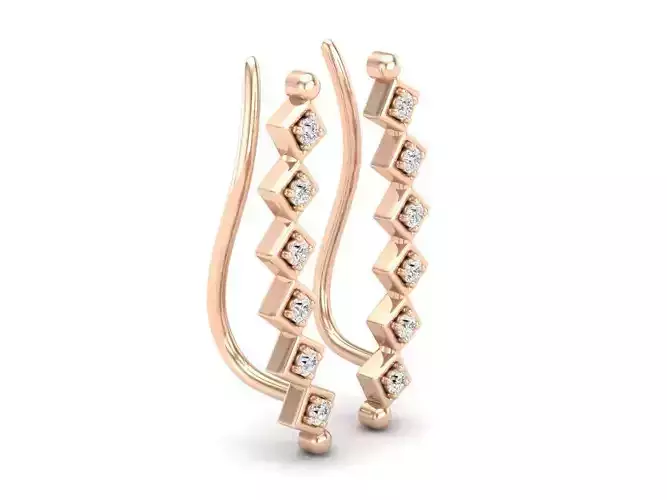Diamond Crawler Climber Earrings for woman