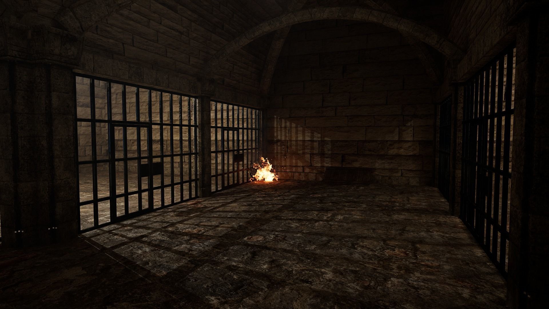 Medieval prison 3D model Low-poly 3D model_5