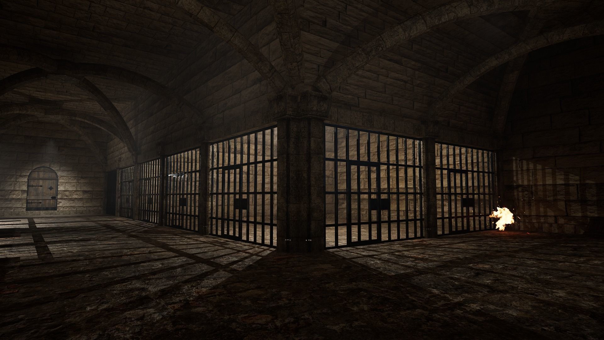 Medieval prison 3D model Low-poly 3D model_2